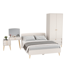 Кровать Афина 1600 с трюмо и шкафом-комодом