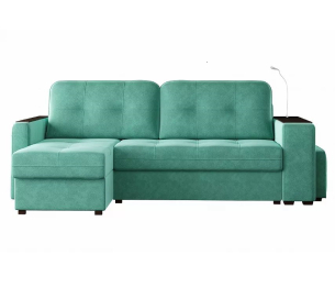 Диван-кровать угловой Smart 4 пуф справа Велюр