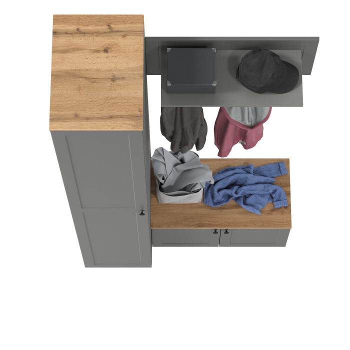 Прихожие, Пенал с тумбой и вешалкой для верхней одежды Остин