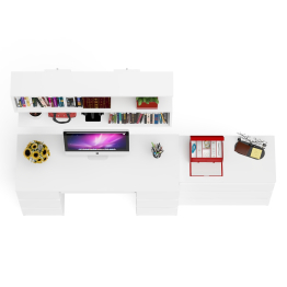 Комод Мори три ящика МК-800 и стол компьютерный Мори МС-2 с полкой 1200