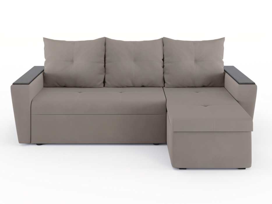 Диваны угловые в гостиную, Диван-кровать угловой Дубай Майами еврокнижка трехсекционная, велюр