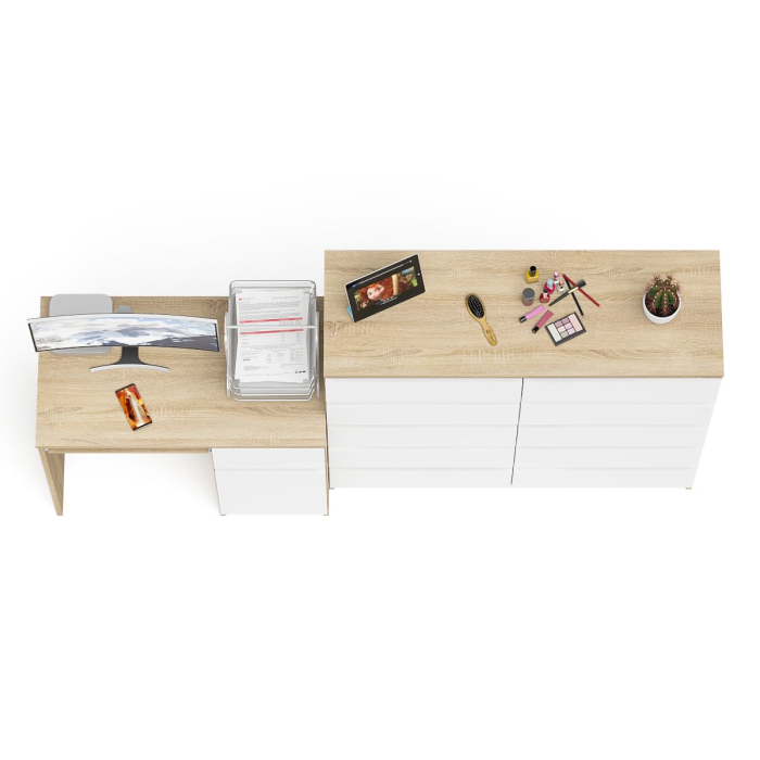 Компьютерные столы, Комод большой МК1200 10-ть ящиков Мори и стол компьютерный МС-1 правый