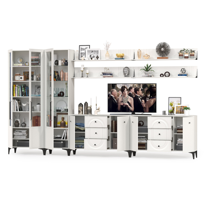 Стенки для гостиной, Белая гостиная Валенсия № 125