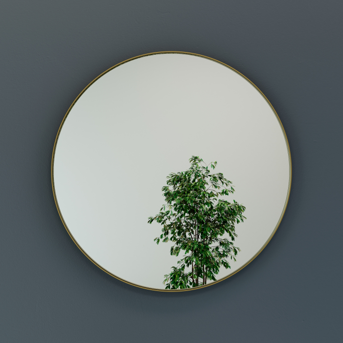 Зеркала в спальню, Дизайнерское настенное зеркало GENGLASS Rauntel L в металлической раме