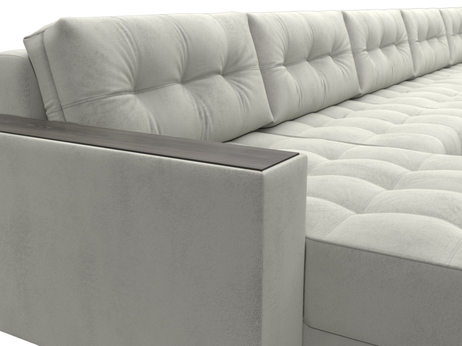 Диваны еврокнижки, Диван П-образный с декором Лига-049 НПБ Мегалонг, велюр TOWER