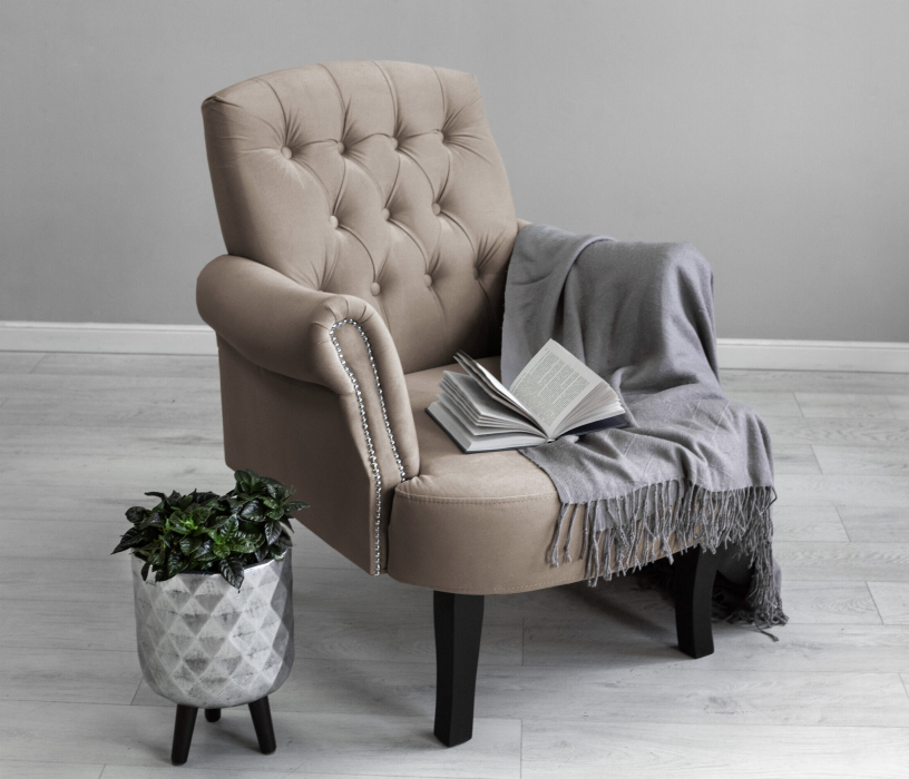 Кресло для отдыха, Кресло дизайнерское Бостон, микровелюр