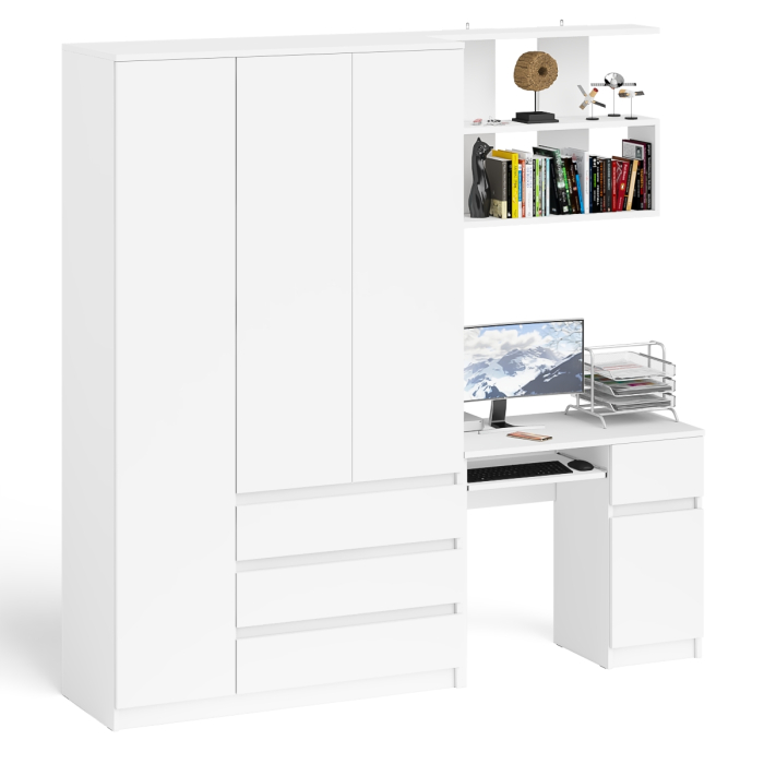 Домашние кабинеты, Шкаф-комод Мори МШ1200.1 со столом Мори МС-1 правый и полкой Мори 900