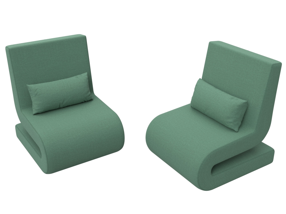 Кресло для отдыха, Кресло Волна (2 шт.), рогожка Амур