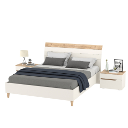 Две прикроватных тумбочки и кровать с основанием 1600 Муссон