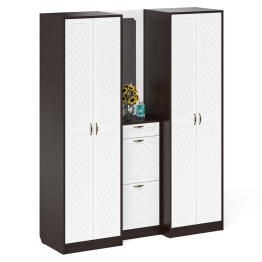 Модульная мебель в прихожую П-6 № 14 МДФ фрезеровка ромб