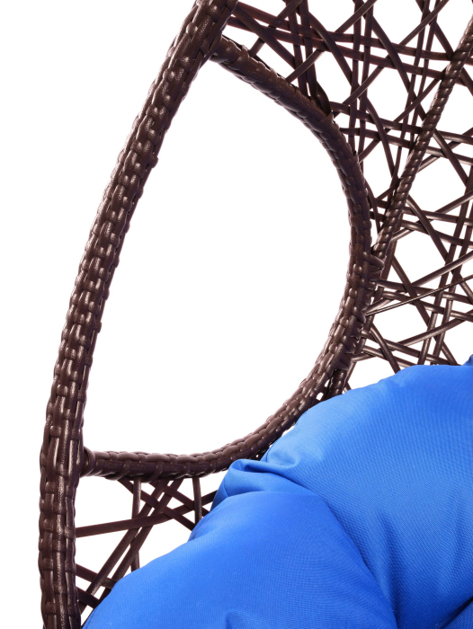 Кресла, Подвесное кресло ДЛЯ ДВОИХ ЛЮКС с ротангом коричневое