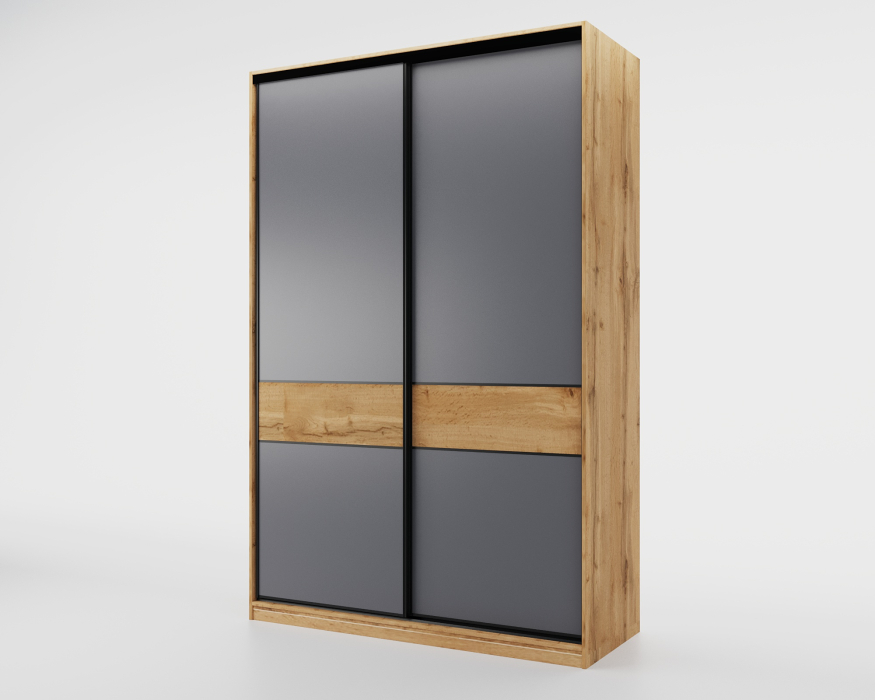 Шкафы-купе 2-х дверные, Шкаф-купе SLIM,125*60, Дуб вотан