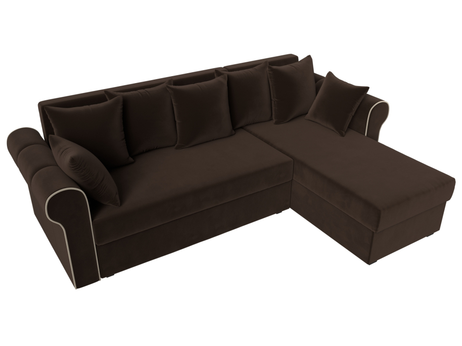 Диваны угловые в гостиную, Угловой диван-кровать Рейн, еврокнижка, микровельвет, правый