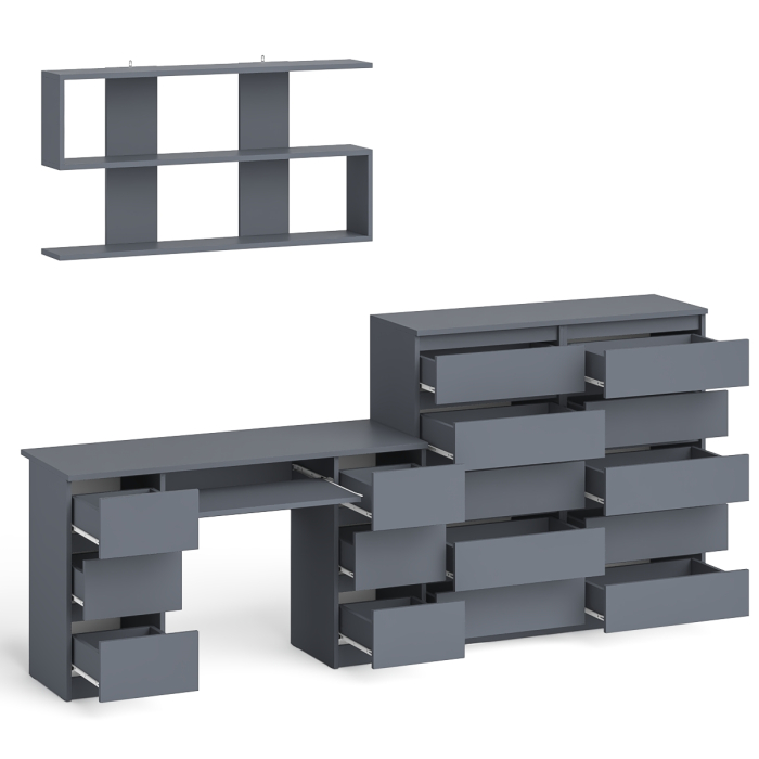 Домашние кабинеты, Комод Мори МК1200.10 со столом компьютерно-письменным и полкой сверху