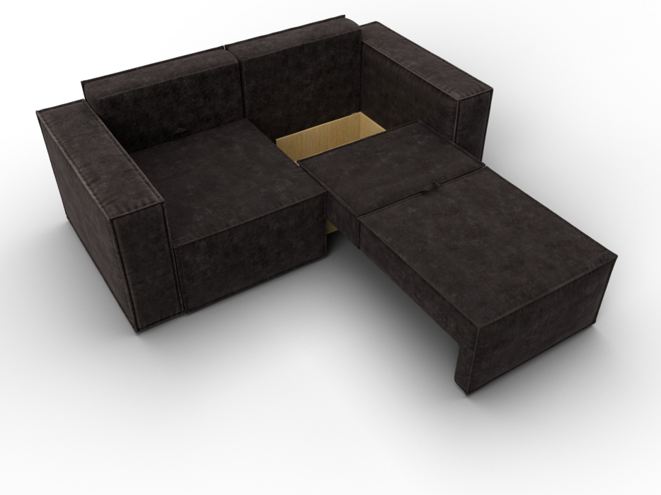 Диваны кровати со спальным местом, Диван прямой Куба мини, велюр BRUT