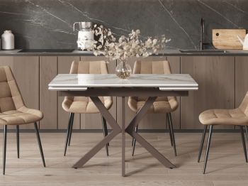 Стол обеденный STOOL GROUP Marmer 120-180/80/76 столешница МДФ16/керамика