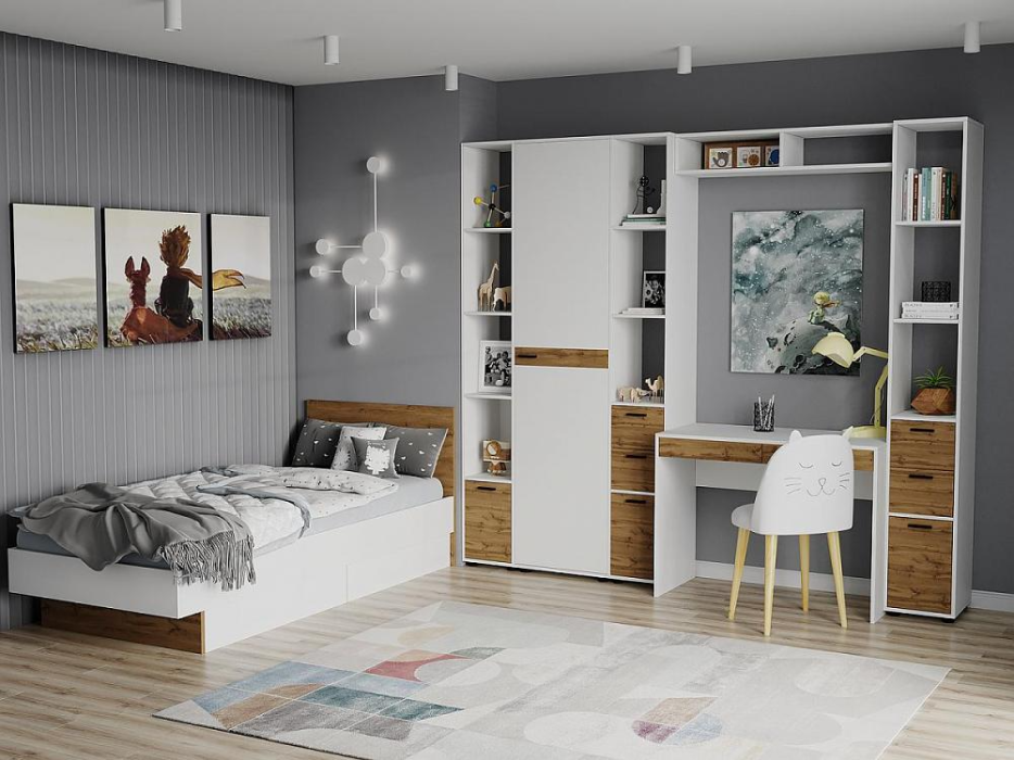 Настенные полки, Полка-куб Сканди OP301, дуб вотан