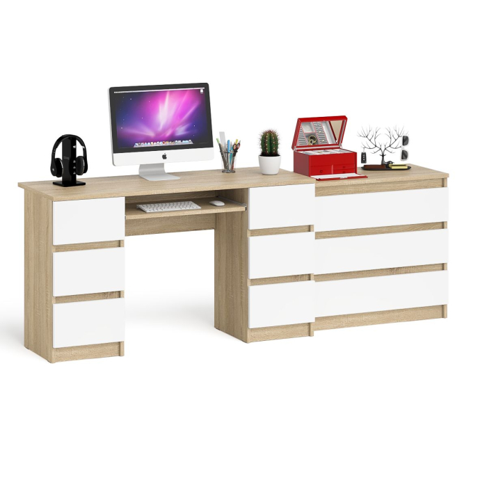 Компьютерные столы, Комод три ящика Мори 800.1 и стол компьютерный две тумбы МС-2