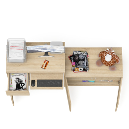 Компьютерный стол ящик и дверка Мори МС-1 левый с широкой тумбой 900