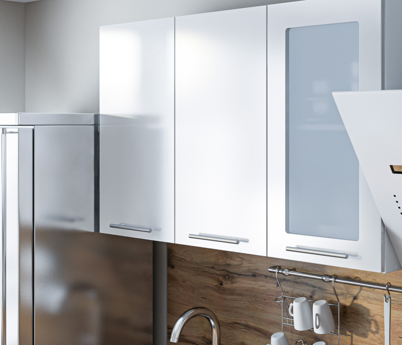 Кухонные гарнитуры, Кухонный гарнитур Регина Белый/Анна МДФ Белый глянец 2,2 м