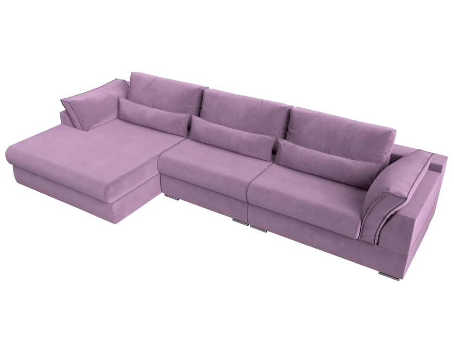 Диваны угловые в гостиную, Угловой диван Пекин Long угол левый, НПБ, микровельвет