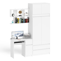 Домашние кабинеты, Шкаф с антресолью Мори МА900.1 с компьютерным столом МС-1 правым и книжной полкой