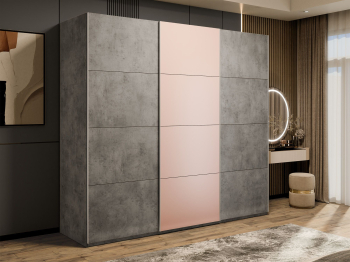 Шкаф-купе Эста 3-х дверный ДСП/Стекла пудра/Доводчик 300х66х240