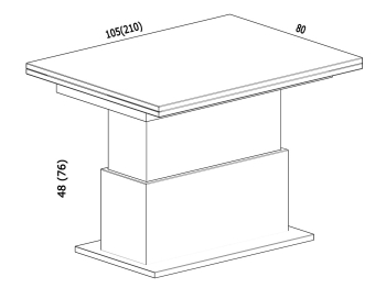 Стол-трансформер Slide (глянец/опоры нержавеющая сталь)