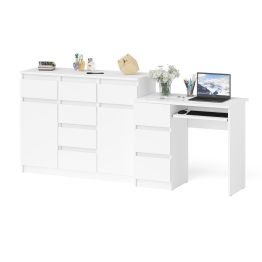 Тумба-комод Мори МК1200.4 и стол компьютерный МС-6 левый