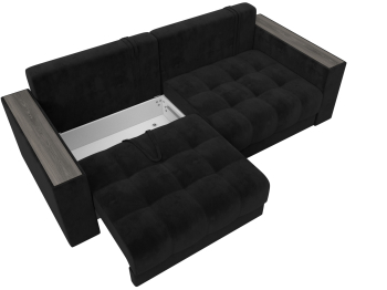 Диван прямой с декором Лига-049 НПБ, велюр SEVEN