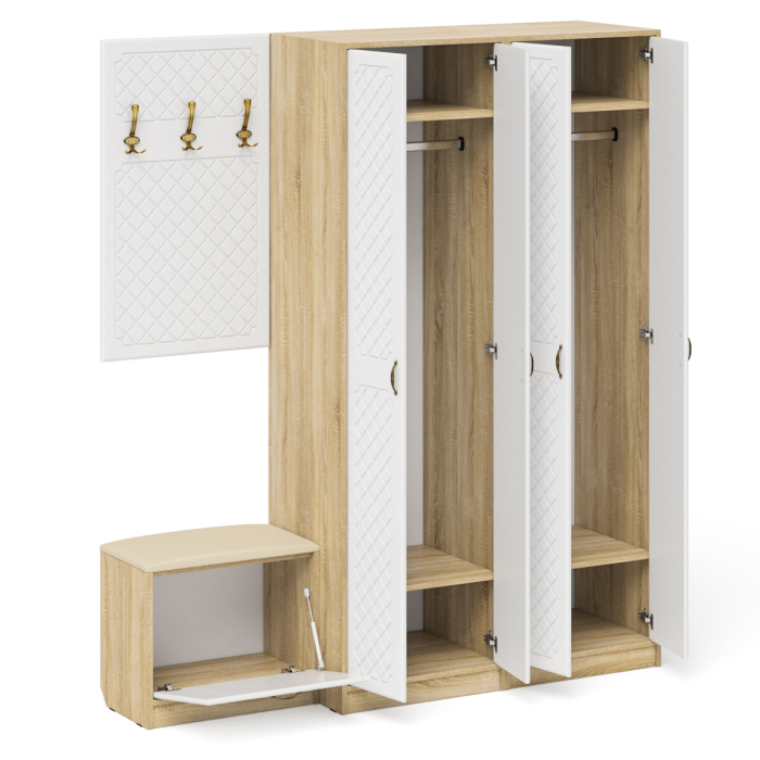 Прихожие, Модульная мебель для прихожей П-6 № 9 МДФ фрезеровка ромб