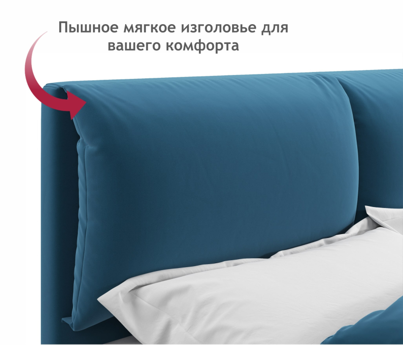 Кровати с мягким изголовьем, Мягкая кровать Vita 1600 с подъемным механизмом