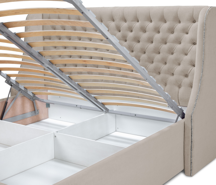 Мягкая кровать, Кровать с мягким изголовьем Пандора 1400, микровелюр