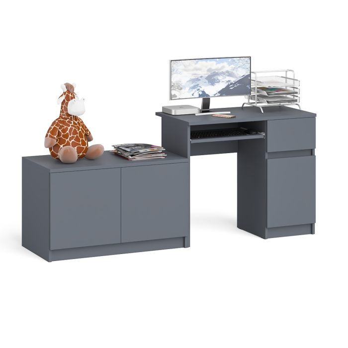 Прямые компьютерные столы, Тумба Мори МА900-1 и стол компьютерный Мори МС-1 правый