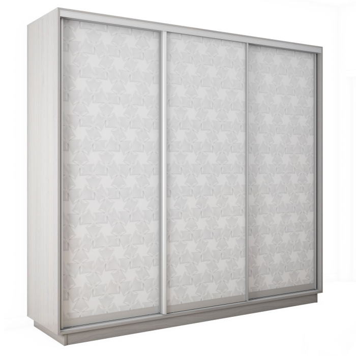 Шкафы-купе 3-х дверные, Шкаф-купе Экспресс 3-х дверный Фотопечать Калейдоскоп Стекла 210х45х240