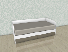 Кровати 90х190, Модульная система Карина Кровать КР-117 Снежный ясень