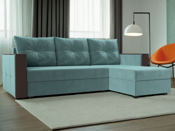 Угловой диван Валенсия Лайт правый угол, велюр