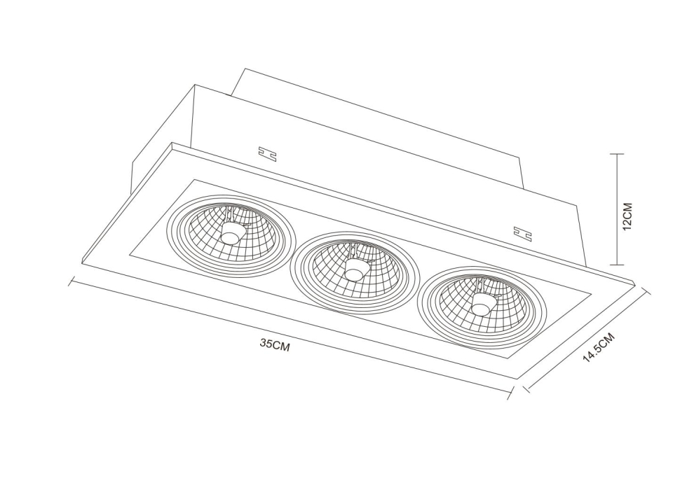 Встроенный светильник, Встраиваемый светильник CARDANI MEDIO 3