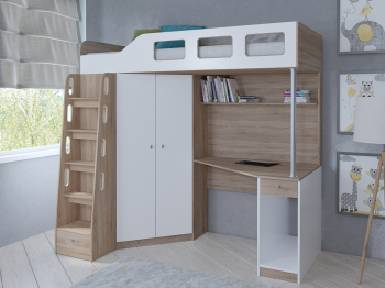 Кровать-чердак Астра 7 Дуб Сонома