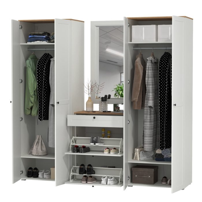 Прихожие, Обувница с зеркалом и два шкафа для прихожей Остин