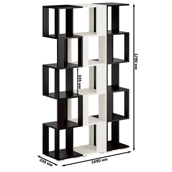 Стеллажи, Комплект их 3-х открытых стеллажей.