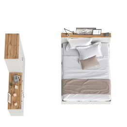 Мебель для спальни Остин из кровати 1600 с основанием и шкаф двудверного с комодом 16.221