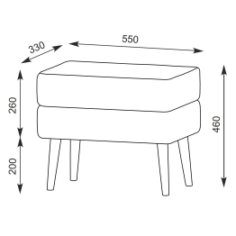 Банкетка Тифани на четырёх ножках 6-5138