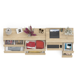 Комод 1380 6-ть ящиков Мори с однотумбовым столом компьютерным МС-6 правым