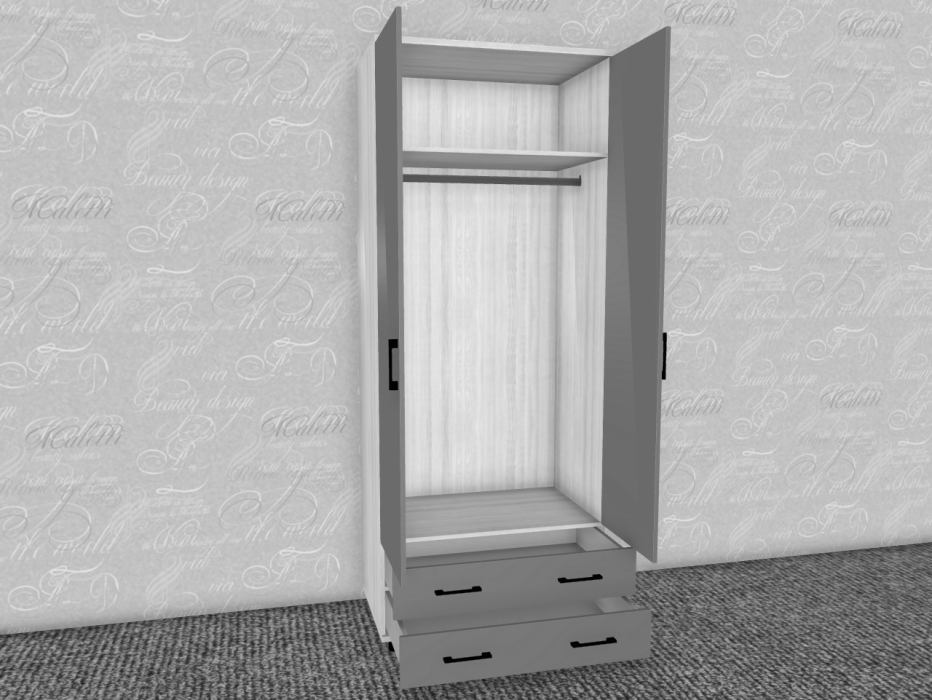 Шкафы двухстворчатые, Модульная система Грейс Шкаф ШК-5005  Ясень Асахи