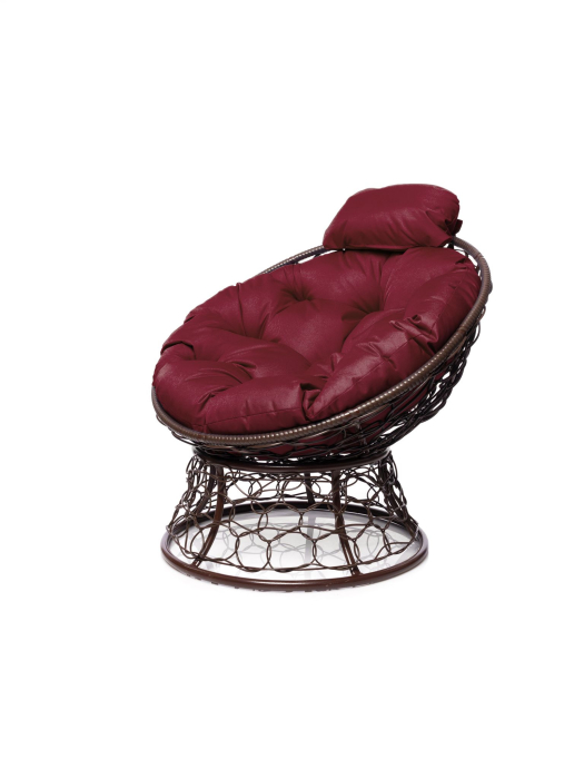 Кресла, Кресло ПАПАСАН мини с ротангом коричневое