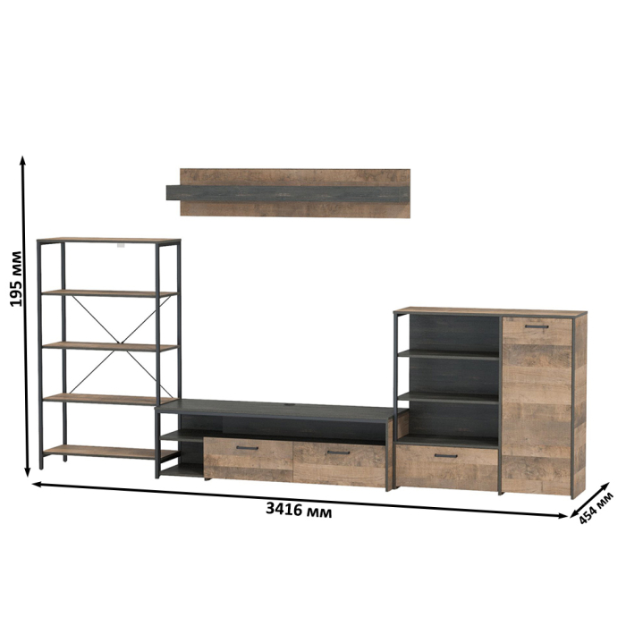 Стенки для гостиной, Мебель в гостиную Трувор комплект № 41