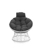 Кресла, Кресло ПАПАСАН мини с ротангом белое