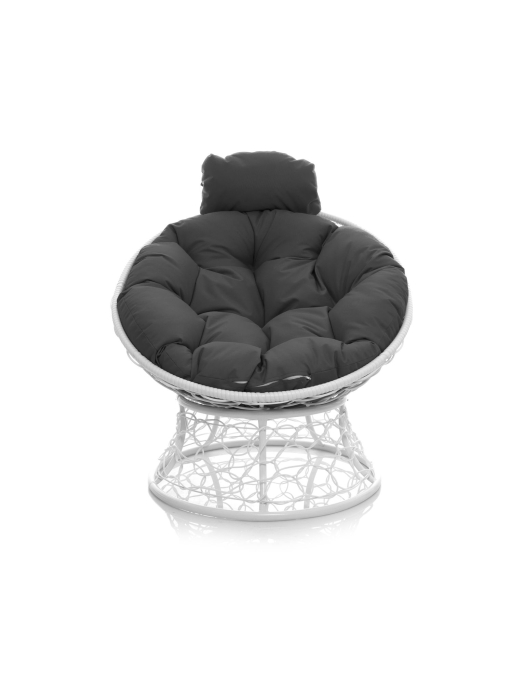 Кресла, Кресло ПАПАСАН мини с ротангом белое