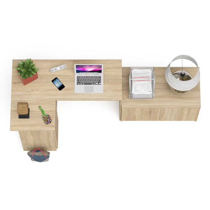 Угловые, Компьютерный угловой стол левое исполнение с широкой тумбой Мори МА-900